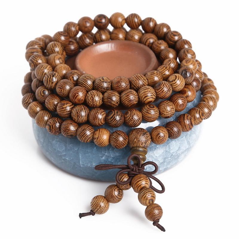 

Fashion Bracelet 6MM 108 Natural Wood Beaded Buddhist Prayer Bracelets For Women And Men Gifts Jewelry Beaded, Strands