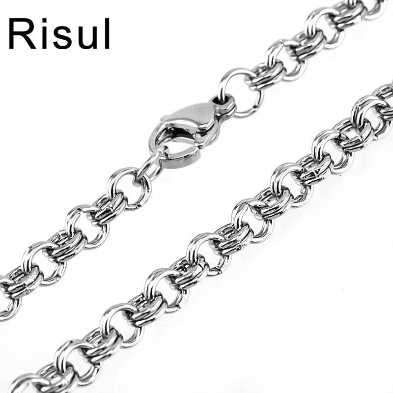 

100% Stainless Steel Double Loop Links Chains Necklaces Bulk Jewelry Findings Chaine Acier Inoxydable Fabrication Bijoux 10pcs