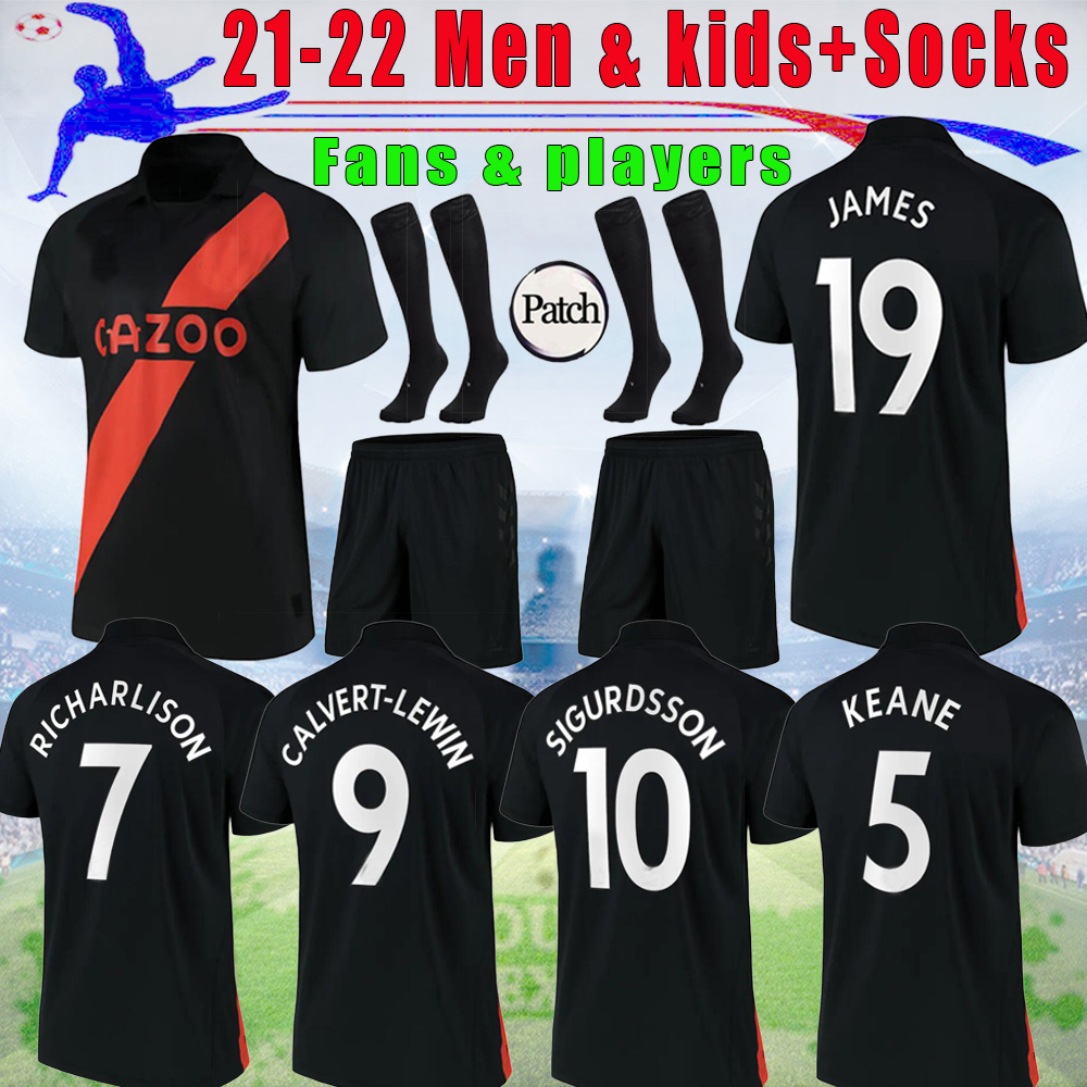 

21 22 james soccer jersey 2021 2022 Calvert-Lewin away player version lSIGURDSSON KEANE men kids kit Richarlison Y.MINA DIGNE BERNARD football shirt uniformes, 21/22 away fans