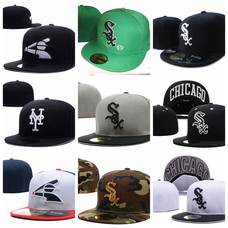 

2021 high quality women men Chicago fitted hats White Teams Sox Logo outdoors cap Embroidery Hip Hop Sports Hat Mixed Order, Blue;gray