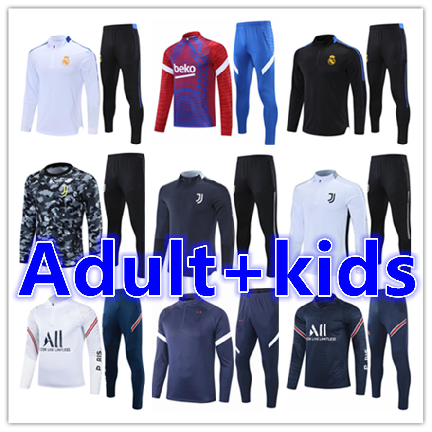 

2021 2022 men + kids soccer tracksuit training suit jerseys kits 21 22 survêtement de football jersey tracksuits jogging jacket sets maillot