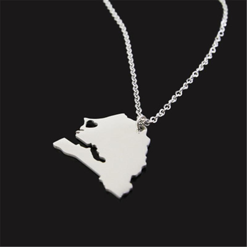 Pendant Necklaces Anniversary Jewelry 316L Stainless Steel Custom Wales Map Necklace For Women-image-704906012