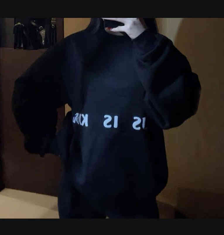 

Men's Hoodies & Sweatshirts high quality Fashion Europe and the United States Hoodie Kanye Chicago Jesus is king religious oil painting neck Plush sweater hoodies LENM, 1# shoe box