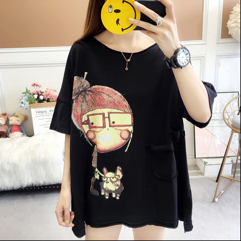 

womens t shirts women fashion brand summer vintage patchwork cartoon little girl print sweet short sleeve shirt female casual tee, White