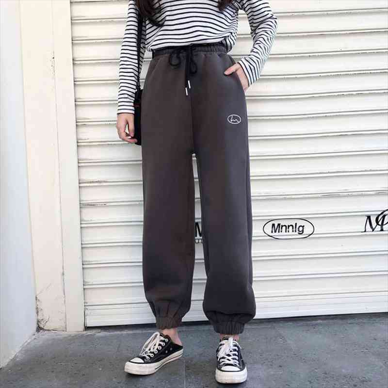 

Fashion High Waist Autumn Winter Women Thick Warm Elastic Pants Quality Pants, Black;white