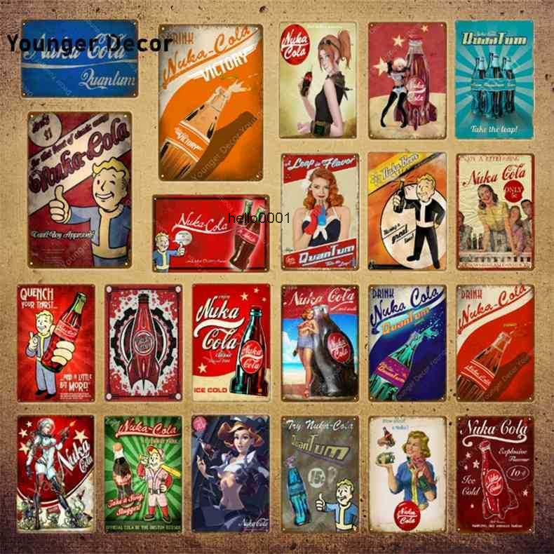 

Drink Cola Poster Fallout 3 4 Game Metal Signs Wall Plaque Decor For Home Room Shop Hotel Iron Painting YI-111