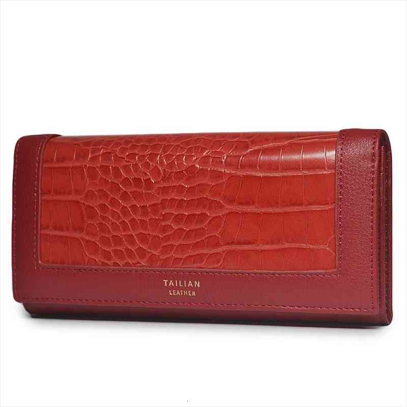 

long womens wallet clutch korean style matte stitching solid color soft pu leather purse large capacity fresh wallets, Red;black