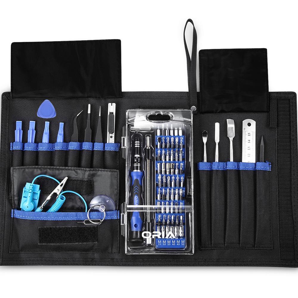 Oria 76-in-1 screwdriver set precision repair tool kit 8/8 plus/phone/game console/key bit tablet with portable bag-image-693346626