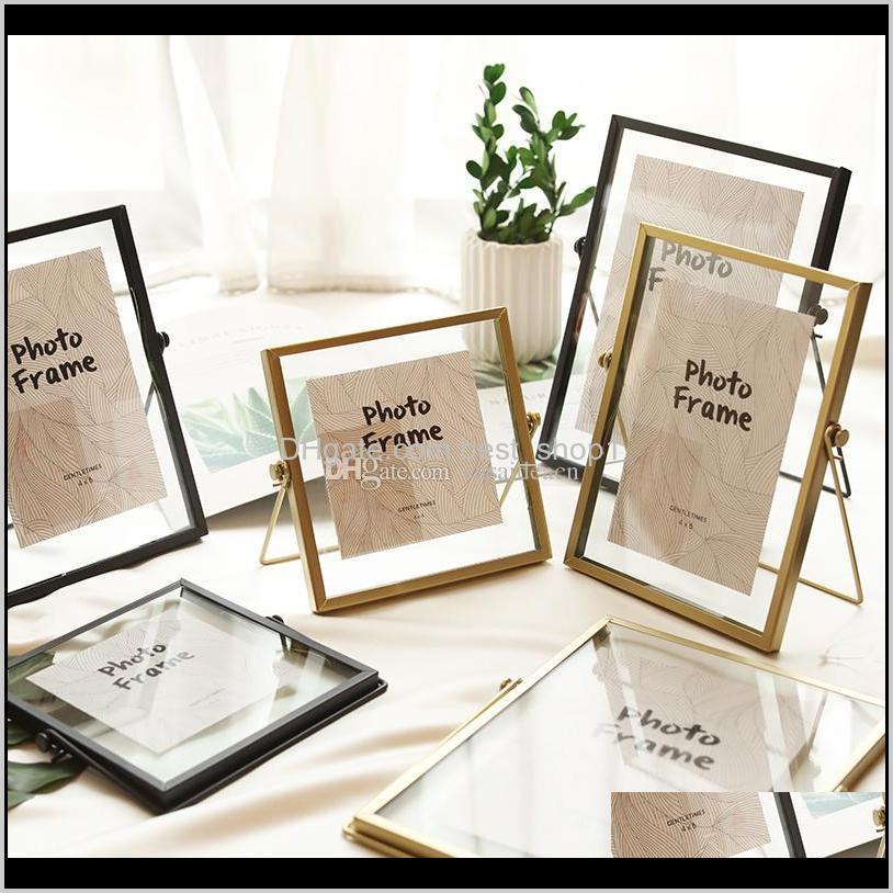 

Frames And Mouldings Arts, Crafts Gifts & Garden Drop Delivery 2021 Creative Glass Floating Po Frame Nordic Metal Wire Desktop Picture Holder