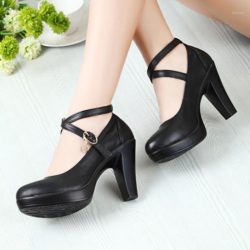

Top Quality Plus Size 43 Black White High Heels For Dropship Platform Pumps Office Ladies Mary Janes Shoes Women Dress