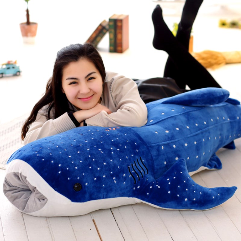 

150cm Large Size Soft Shark Plush Toy Big Creative Blue Whale Stuffed Soft Shark Sea Fish Plush Pillow Lovely Children Baby Doll, Gray