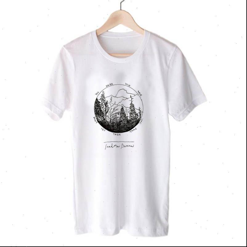 

summer harajuku no rain women t shirt flowers mountain print garden farm soft ringspun tee in girls casual clothing, White