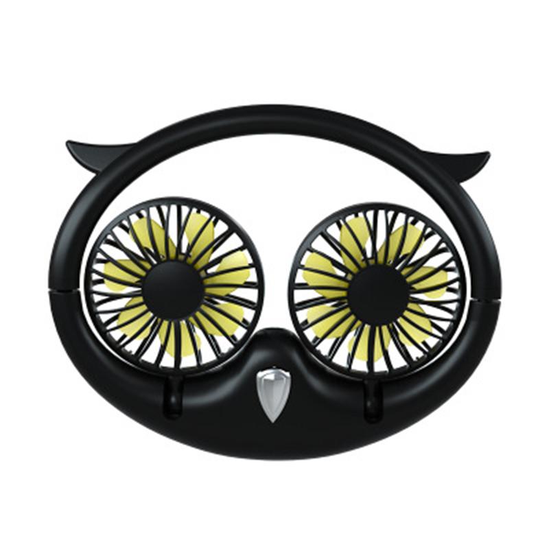 

New Portable Hang Mini Owl Hanging Neck Band Rechargeable Battery Fan Desktop Usb Folding Telescopic Fan Lazy Hanging Neck Face Fan