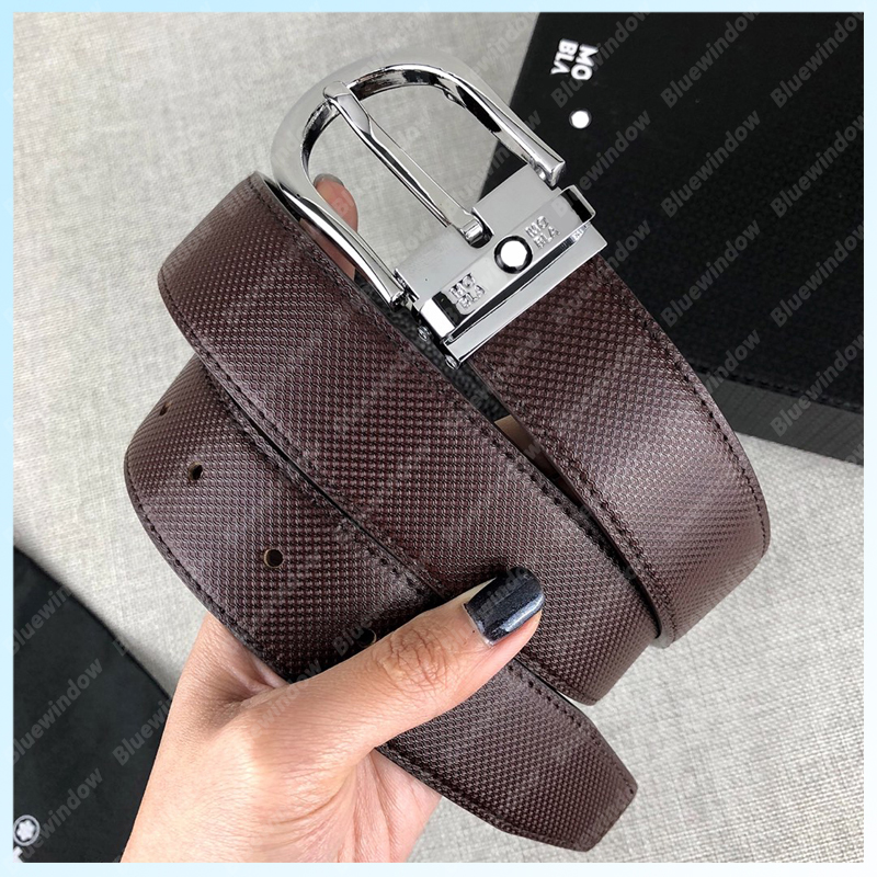 

Classic Belt Men Belts With Box Fashion Unisex Women Bronze Mont Waistband Mens Luxurys Designers Genuine Leather Cintura Designer Belts, Black