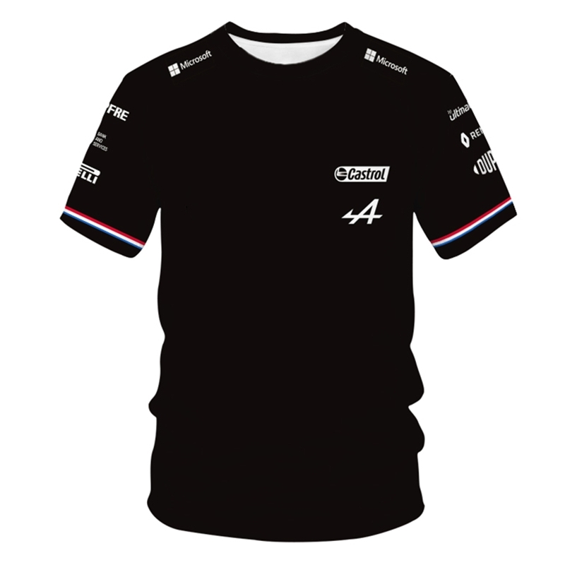 

Car Fans T-Shirt Blue Black Breathable Jersey Short Sleeve Shirt Clothing NEW 2021 Spain Alpine F1 Team Motorsport Alonso Racing, Gj0001