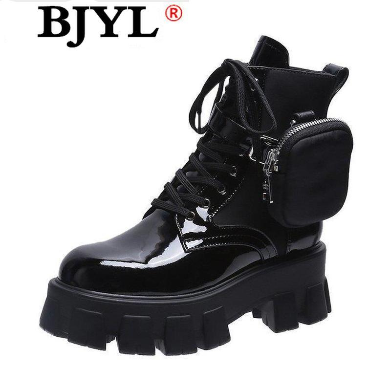 

Boots 2021 Fashion Women Ankle Boot Autumn Lace Up High Quality Leather Anti-slip Wear-resistant Comfortable, Black