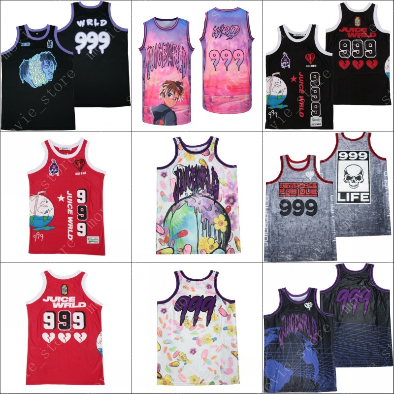 

Men's Juice Wrld 999 Hip Hop Rap Basketball Jersey Stitched, 999-4