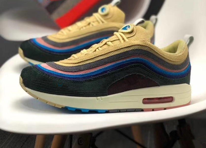 

2021New Mens Womens Sean Wotherspoon Shoes Vivid Sulfur Multi Yellow Blue Hybrid Runnings Shoe