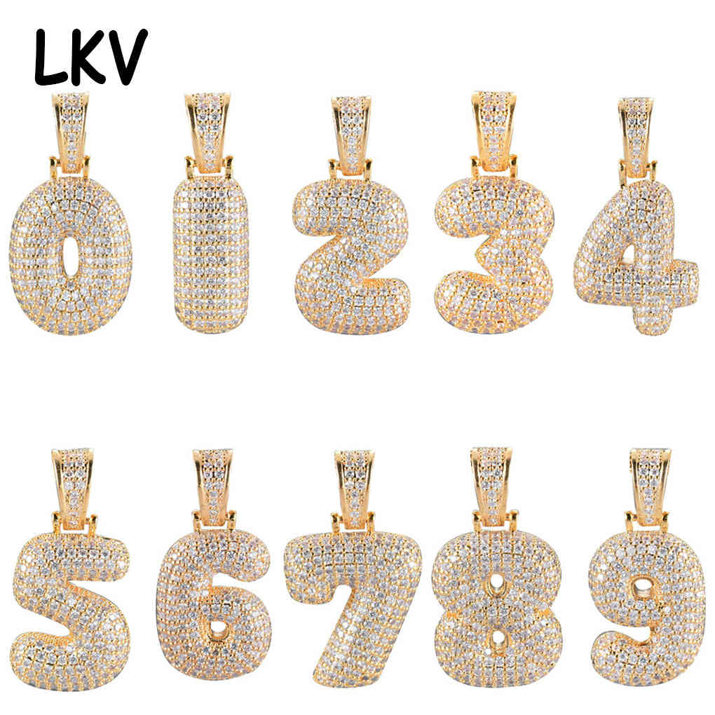 Accessories Bubble Digital Pendant 0-9 Arabic Numerals Micro Inlaid Zircon Can Be Spliced Necklace-image-711170224