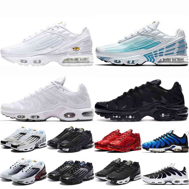 

tn plus 3 running shoes mens women triple white black Laser Blue Volt Glow Oreo womens Breathable sneakers trainers outdoor sports size, #0 laser blue 36-45