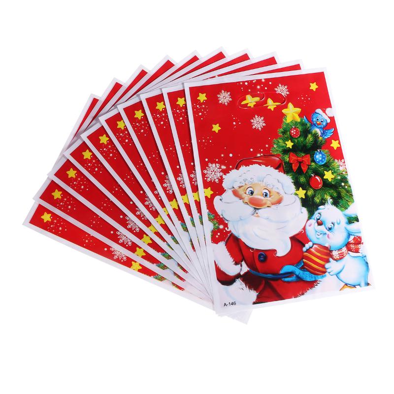 

Christmas Decorations 50pcs Candy Bag Creative Plastic Gift Pouch Wrappers Portable Packaging Party Supplies (Santa Claus)