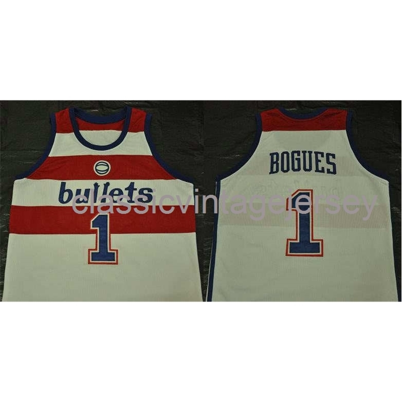 

Stitched Custom MUGSY BOGUES HOME CLASSICS BASKETBALL JERSEY Ncaa Men Basketball Jerseys, White