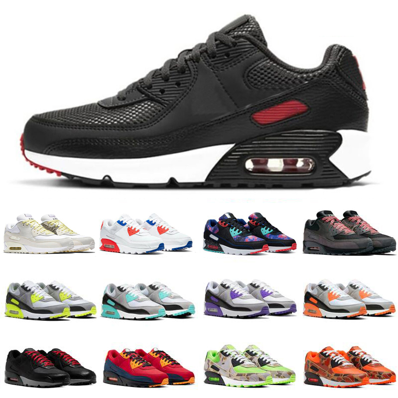 

2022 90 mens running shoes sneakers Black White red London Laser Blue Infrared have again Orange Flyleather Camowabb Camo Red Bred men women trainers sports shoe