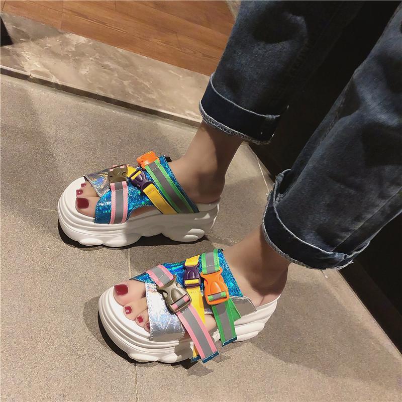 

Slippers Women's Summer Outdoor Sandals Fashionable Platform Leisure Sports, White