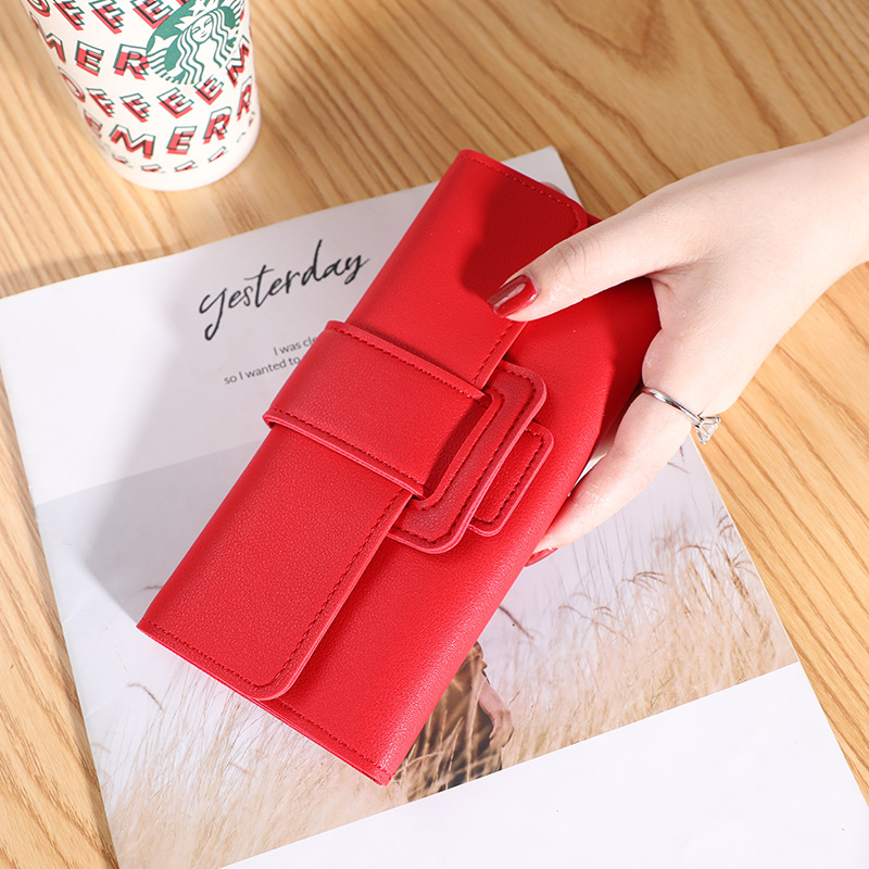 

Womens Purses Long Wallets Embroidery Vintage Nubuck Leather Cover Three-fold Card Holder Coin Purse Red handbags Clutch Wallet 104#F, 104#f-1