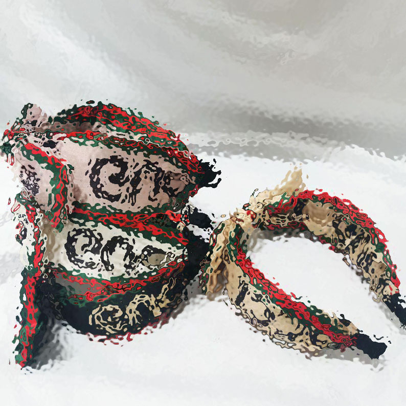 

Fashion Designer Letters Print Girls Cloth Headbands Wide Edge Red Green Stripe Charm Women Hair Hoop Bowknot Hairbands Headwraps Accessorie, Black;brown
