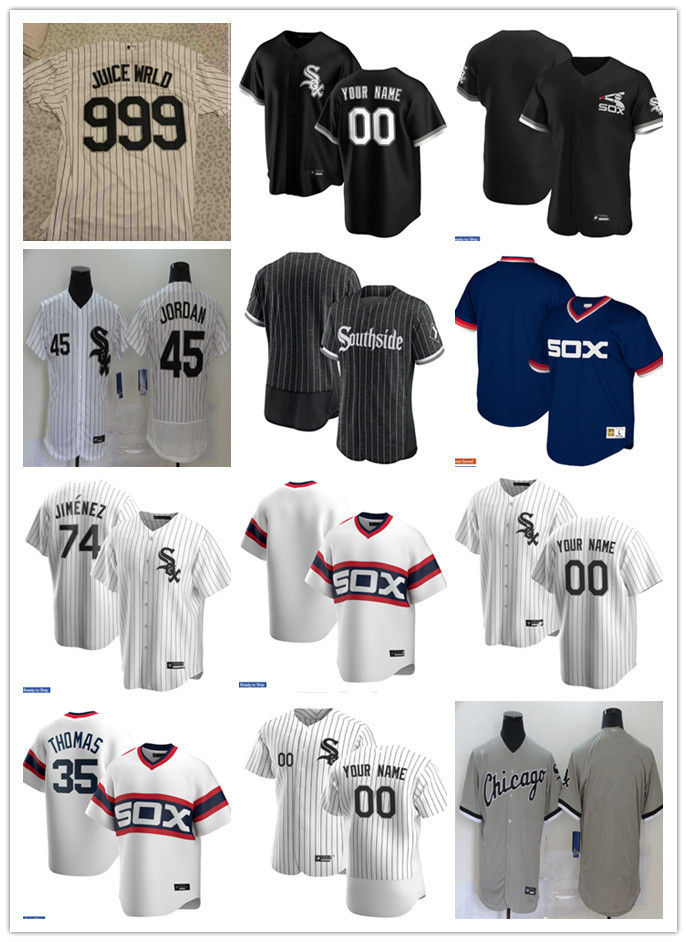 

Men Women Youth ChicagoWhiteSox999 JUICE WRLD 74 Eloy Jimenez 35 Frank Thomas 45 Michael Custom Baseball Jerse, Blue;black