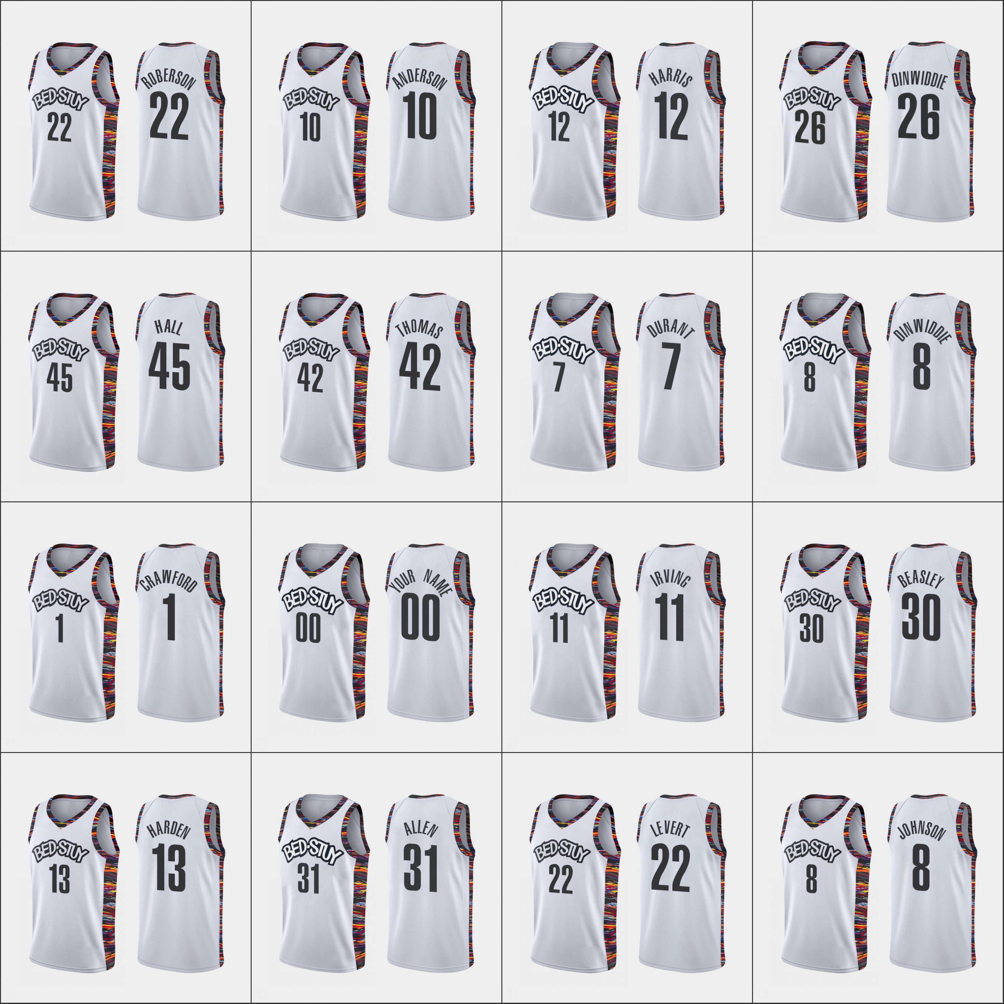 

Basketball Jersey Men BrooklynNetsJamesHarden Kyrie Irving Kevin Durant Spencer Dinwiddie Joe Harris CustomCity&#132, Black