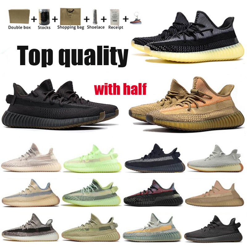 

Top Quality Kanye Running Shoes V2 Men Women ABEZ Asriel Israfil Tail Light Cinder Reflective Black WHITE Static Sport SHOES Size 36-48, Box