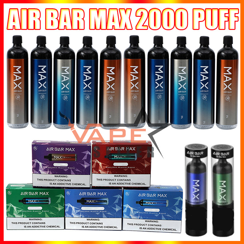 

Air Bar Max Disposable Vape Pen E Cigarette Device With 1250mAh 6ml Pod Prefilled Cartridge 2000 Puffs Vapes Kit VS Diamond Lux