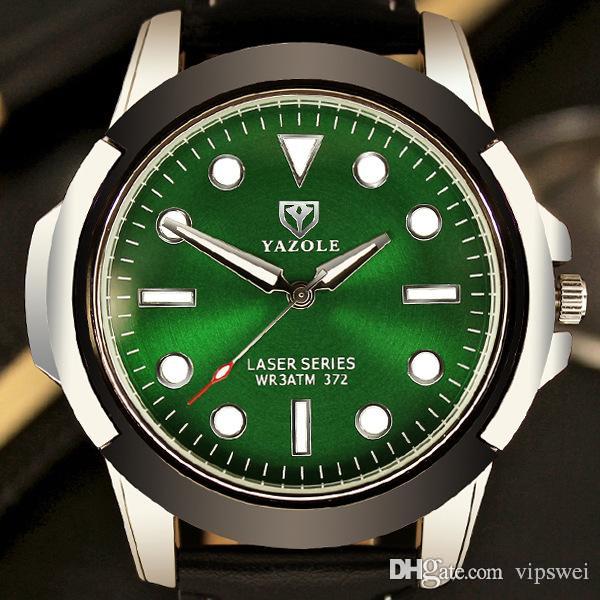

Men's luminous waterproof quartz watch woman Diving sports watches Leather strap blue green dial Reloj Hombre Orologio Relogio nk wrist, Blue&brown