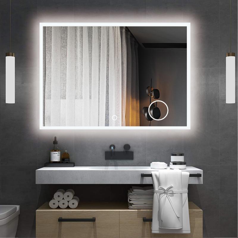 

Mirrors Bathroom Vanity Mirror Anti-Fog Mounted With A Magnifying Glass Makeup Lights