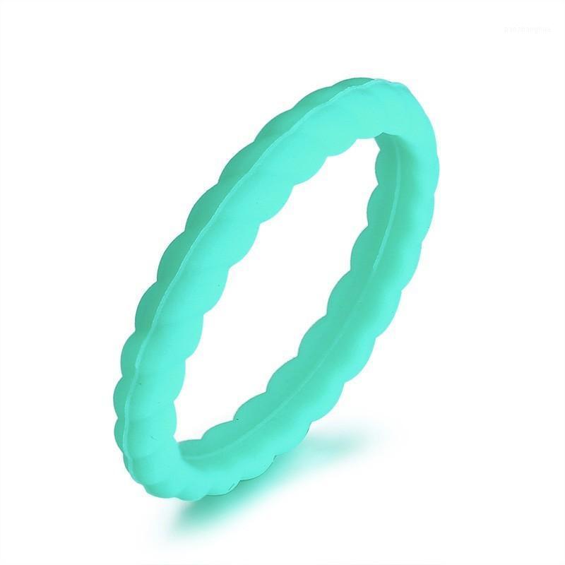 

Wedding Rings Women's Functional Silicone In Green, Slivery;golden