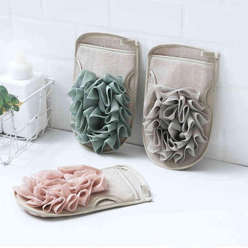 1Pcs Viscose+Sponge+PE Dual Purpose Bath Flower 3colour Bathroom Accessories for Shower Scrub Exfoliating Bath Towel-image-690328529