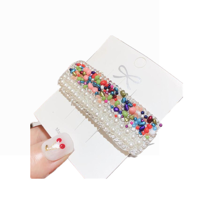 

038 New Sparkle hair clip Crystal duck bill clip Women Girls Hair Accessories Beautiful Hair Comb Pin Clips, Black;brown