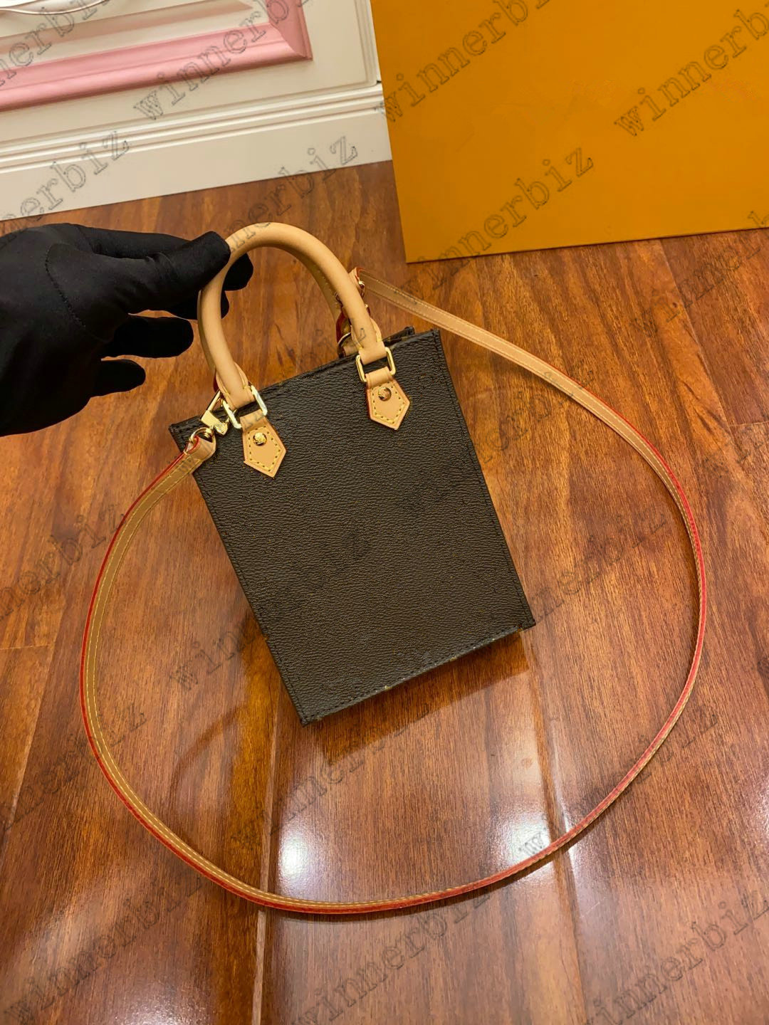 

Petit Sac Plat Mini Tote Bag Womens Designers Luxurys Cross Body Leather Handbag M69442 M69441, Red;blue