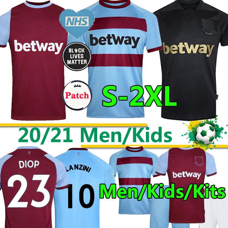 

20 21 West jersey Ham Iron Maiden 2020 2021 United NOBLE soccer jerseys HALLER men kids kits soccer shirt Thailand, Black;yellow