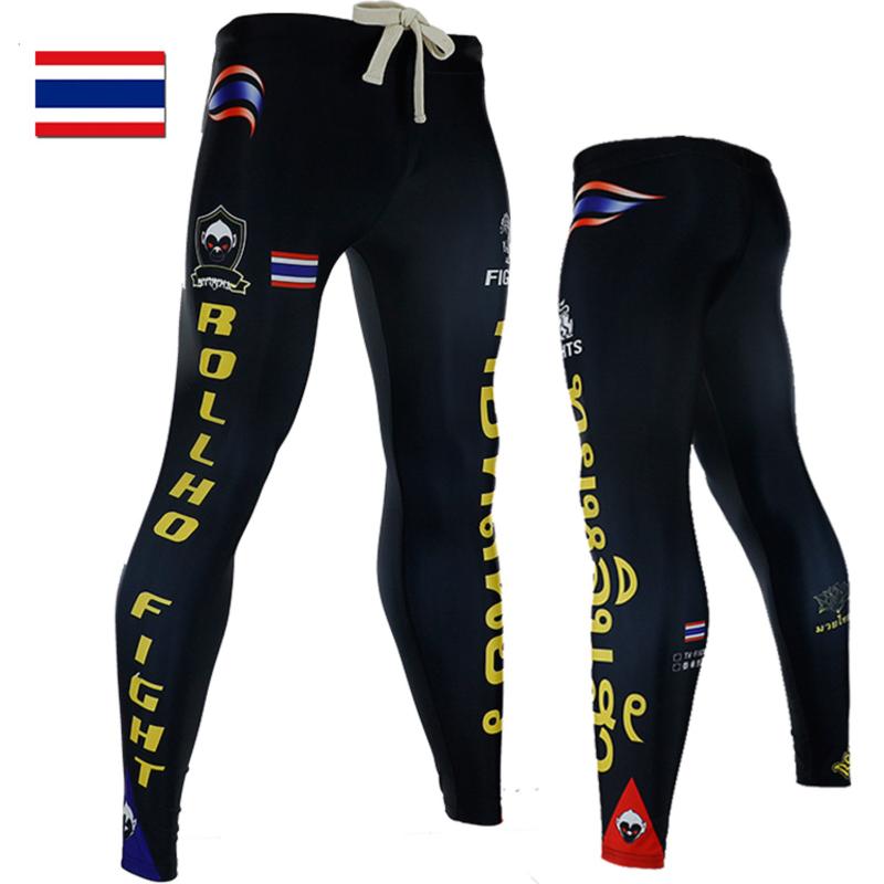 

Men's Pants Soft Monkey Rollho Fighting Quick Drying Elastic MMA Sanda Sport Muay Thai Tight For, Black