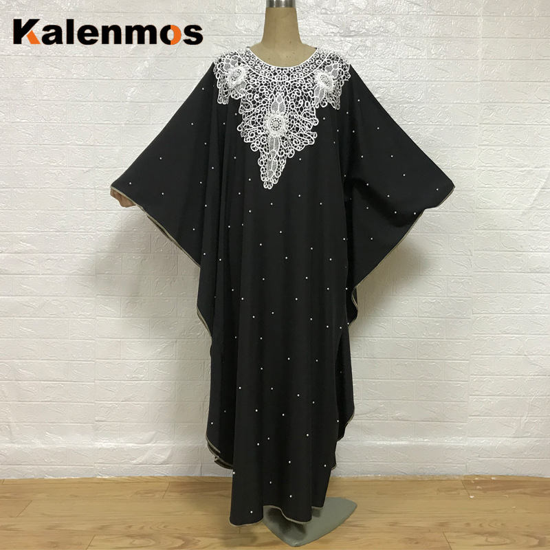 

Kalenmos Muslim Kaftan Abaya Dresses Eid Ramadan Islamic Women Batwing Sleeve Beading Loose Outwear Caftan Dubai Arab Long Robe