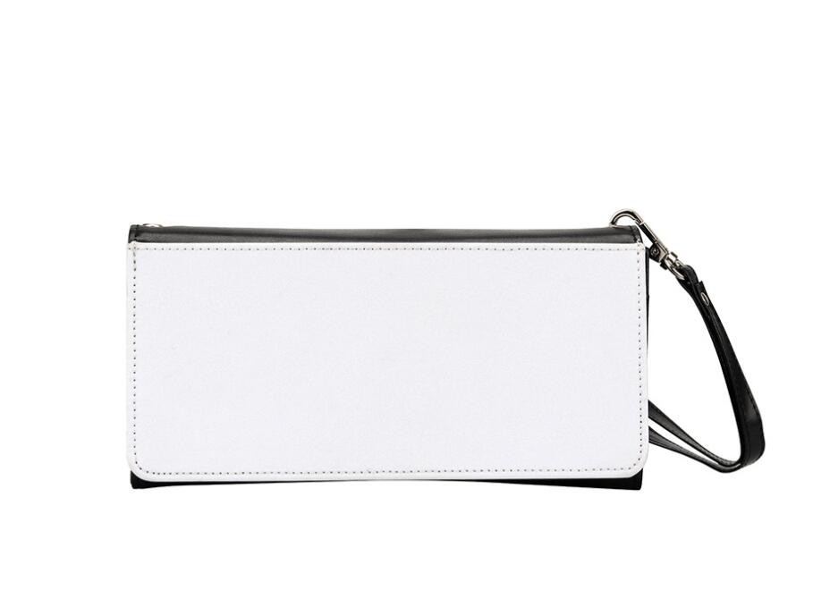 

3pcs Wallets Sublimation DIY White Single Sided Blank PU Multifuncation Hasp Long Wallet, Black