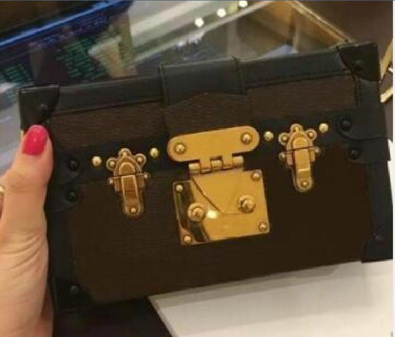 

Designer shoulder Box bags Handbags Evening Bags Leather Fashion Box Clutch Brick Famous Messenger Shoulder M44199 PETITE MALLE Bag, Brown