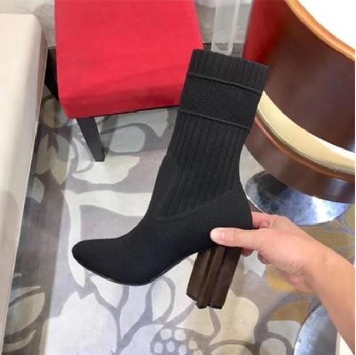 

2021 Women Designer Boots Silhouette Ankle Boot Black Stretch High Heel Sock Boots and Flat Sock Sneaker Boot Winter Women Shoes 869333
