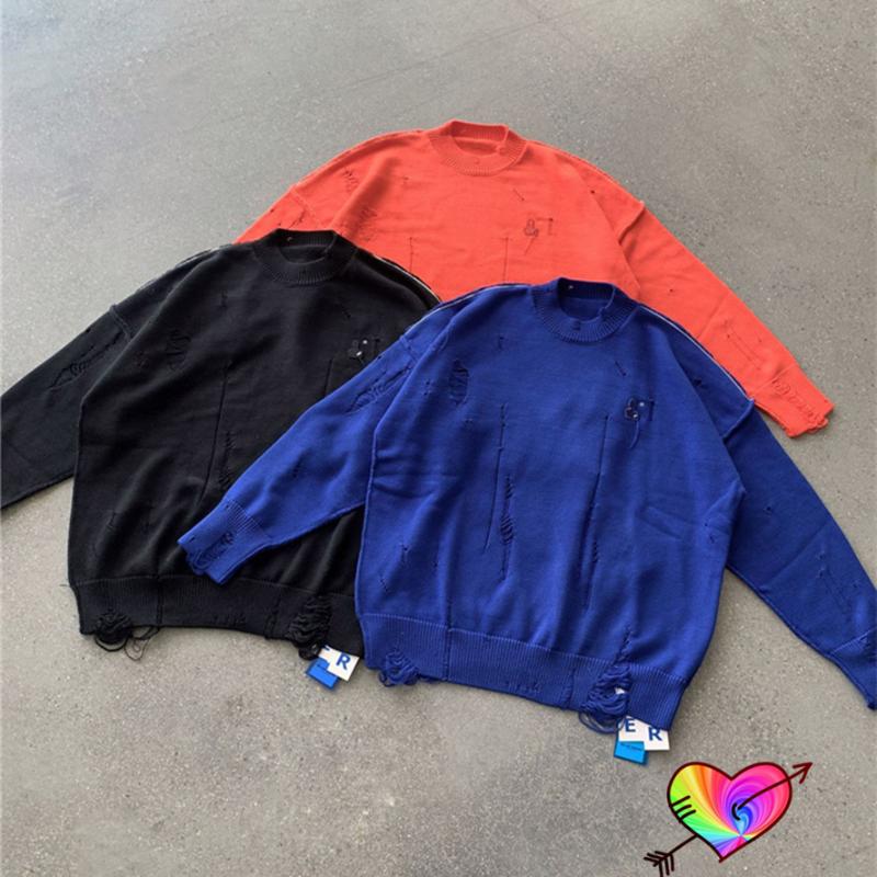 

Men's Sweaters Destroyed Ader Error Argon Knit Sweater Men Women 1:1 High Quality Calfskin Patch Cinder Label Adererror Pullovers, White;black