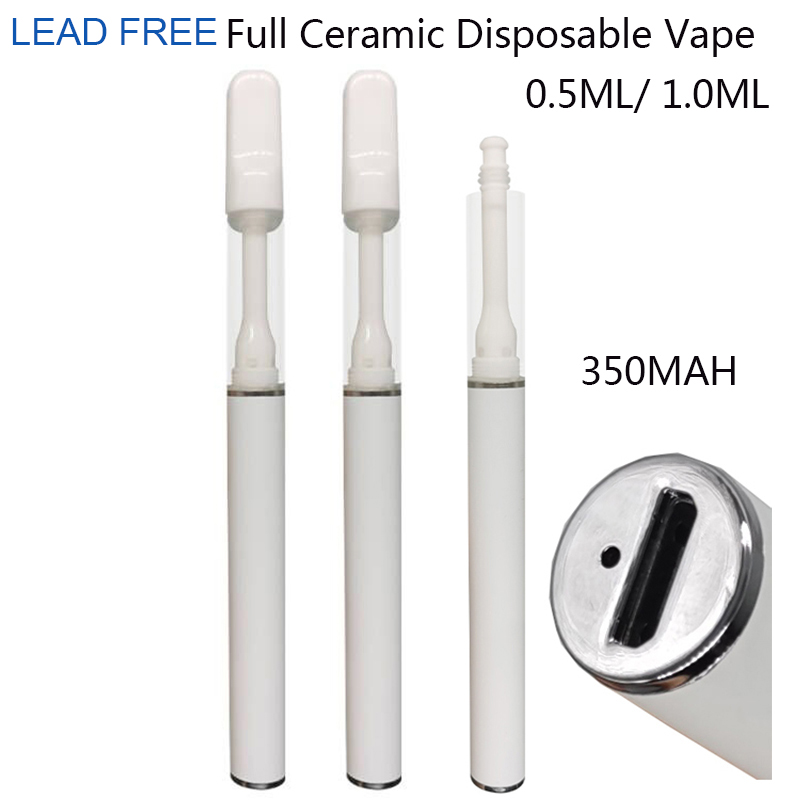 

Full Ceramic Disposable Vape Pen E Cigarettes 1.0ml 0.5ml Cart Rechargeable Vaporizer Starter Kit 350mAh Empty Thick Oil Atomizer
