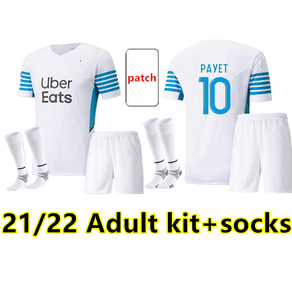 

Adult 21 22 Olympique De Marseille soccer jersey OM MILIK maillot foot CUISANCE BENEDETTO KAMARA Goalkeeper football shirt THAUVIN PAYET, 21/22 home