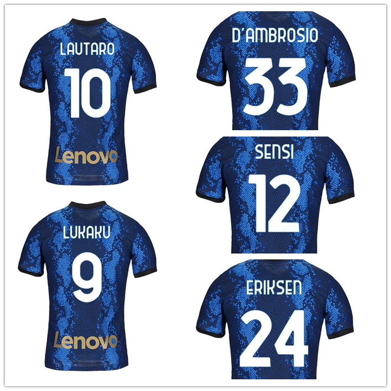 

21-22 Customized 10 Lautaro 9 lukaku 7 ALEXIS 12 SENSI Thai Quality Soccer Jerseys Shirts 77 Brozovic 8 Vecino 6 de Vrij Soccer wear, 21-22 3rd away